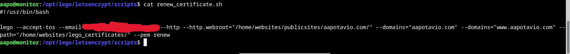 script sertifikaatin uusimiseen